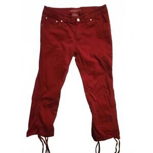 Y2k Apollo Jeans Red Capri Pants. Womens Size 7-8. Inseam 22 inches